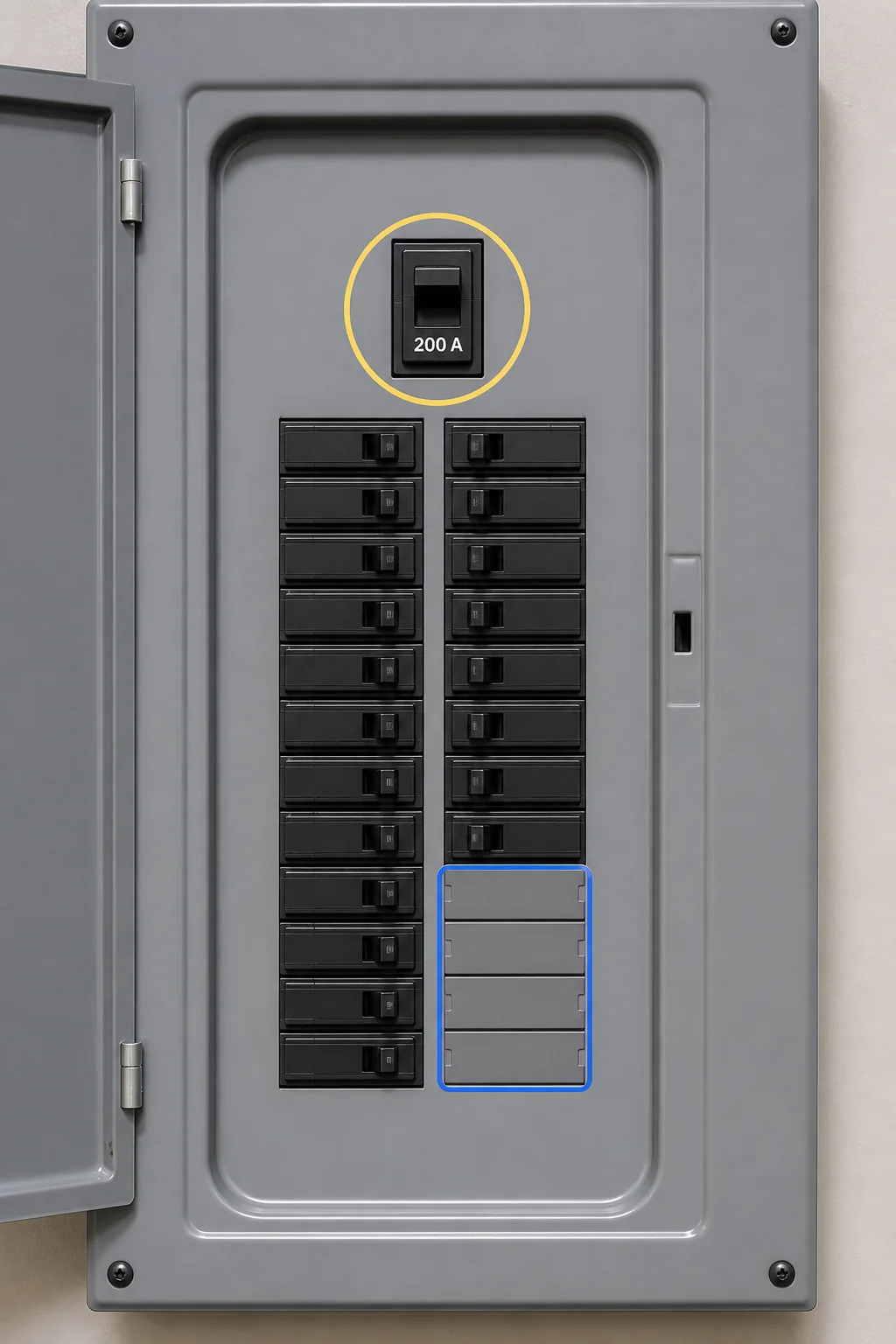 Electrical panel rating evidence