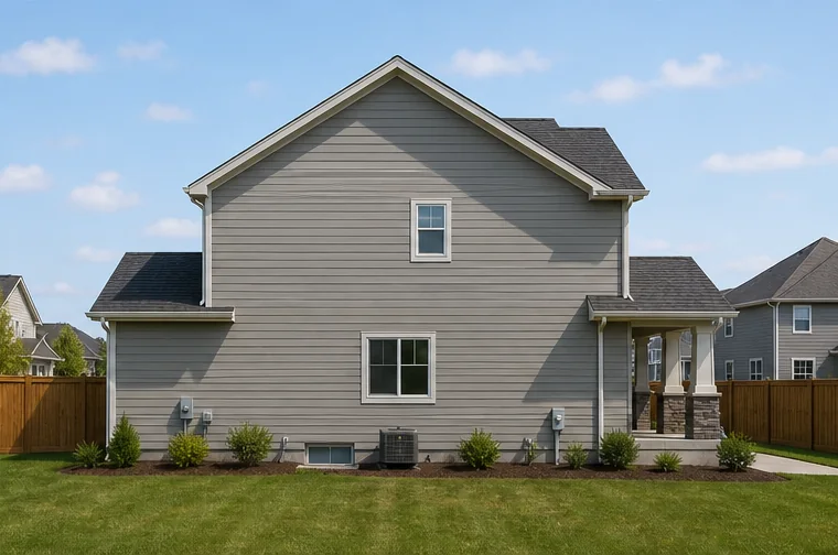 Clear right-side view of the same example house